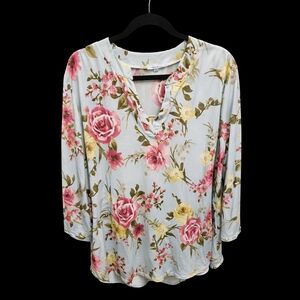 White Birch | Floral Long Sleeve Blouse | Women’s S